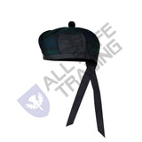 Scottish Black Watch Glengarry Hat with Red Pompom