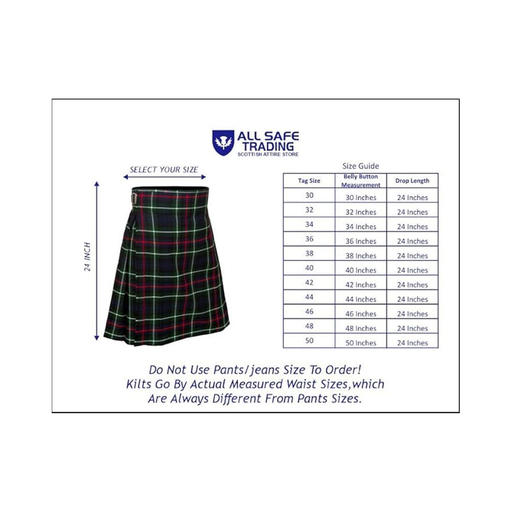 Authentic Scottish Men's Tartan Kilts - Highland Light Weight Value Kilt Embrace Your Heritage with Comfort Mackenzie Tartan Kilt
