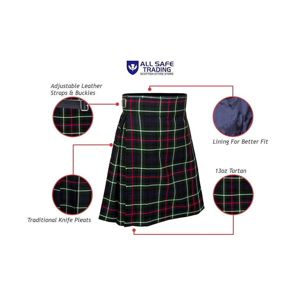 Authentic Scottish Men's Tartan Kilts - Highland Light Weight Value Kilt Embrace Your Heritage with Comfort Mackenzie Tartan Kilt