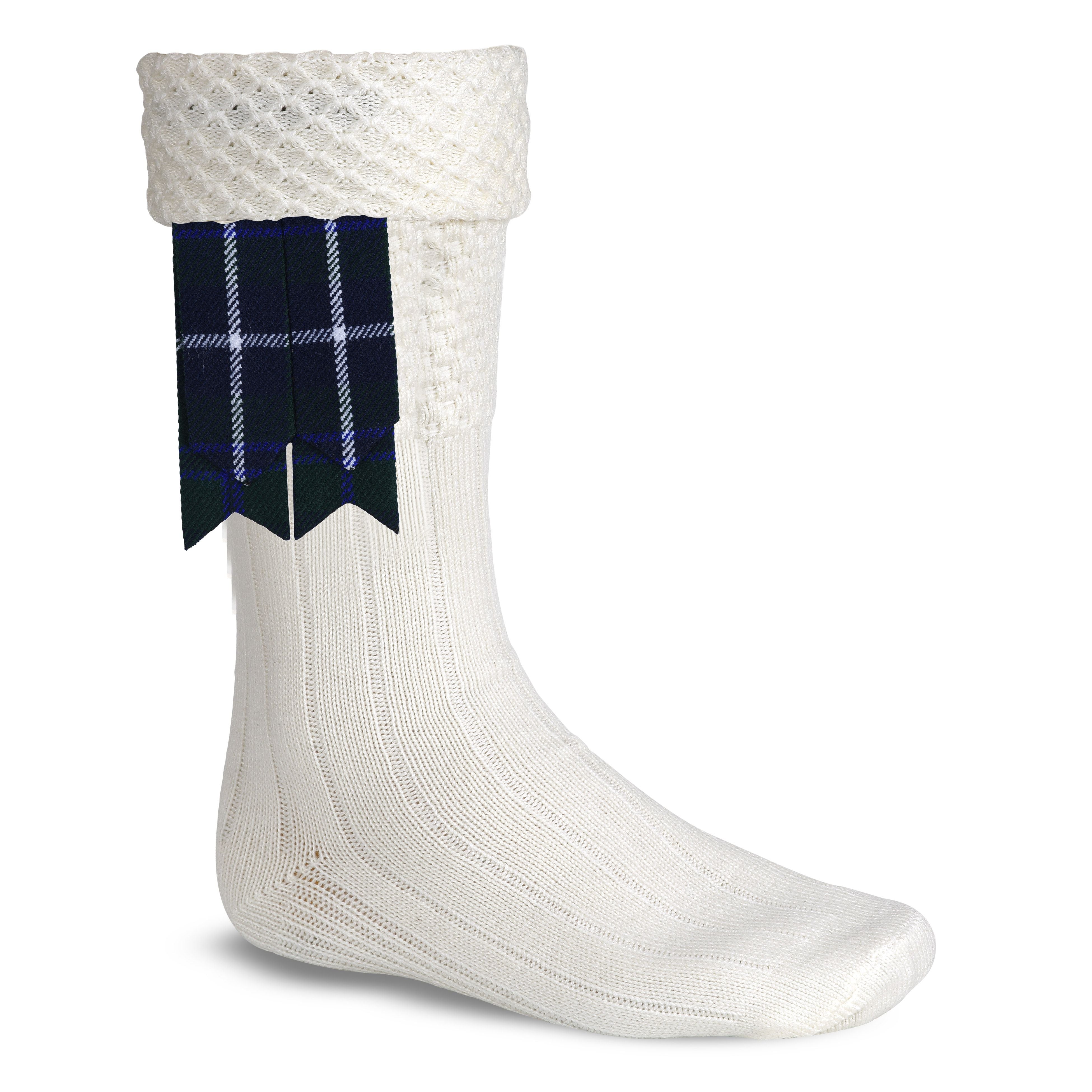 Scottish Tartan Kilt Flashes with Elastic Adjusters Blue Douglas