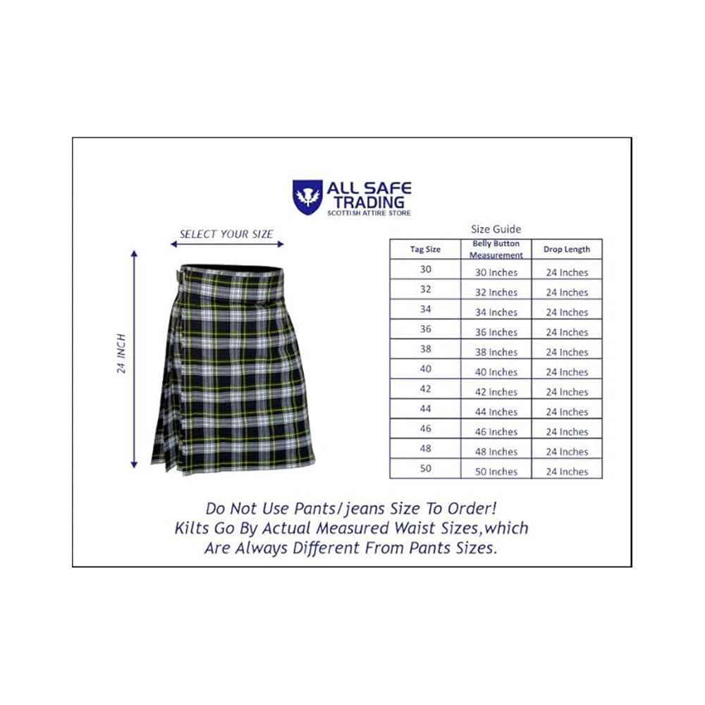 Authentic Scottish Men's Tartan Kilts - Highland Light Weight Value Kilt Embrace Your Heritage with Comfort Dress Gordon Tartan Kilt