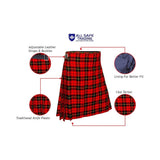 Authentic Scottish Men's Tartan Kilts - Highland Light Weight Value Kilt Embrace Your Heritage with Comfort Wallace Tartan Kilt