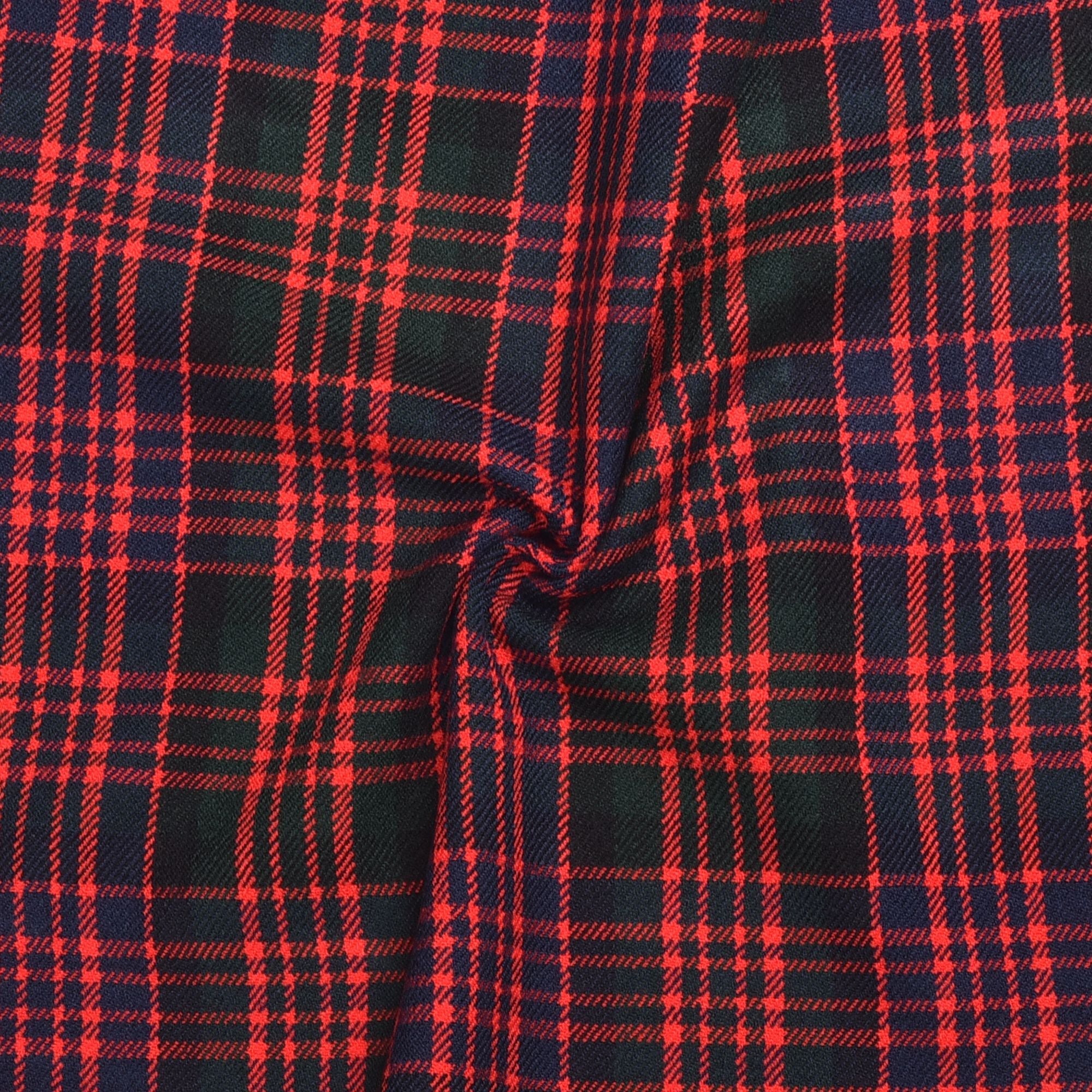 Scottish 13oz Tartan Plaid Fabric By The Yard - Macdonald Tartan