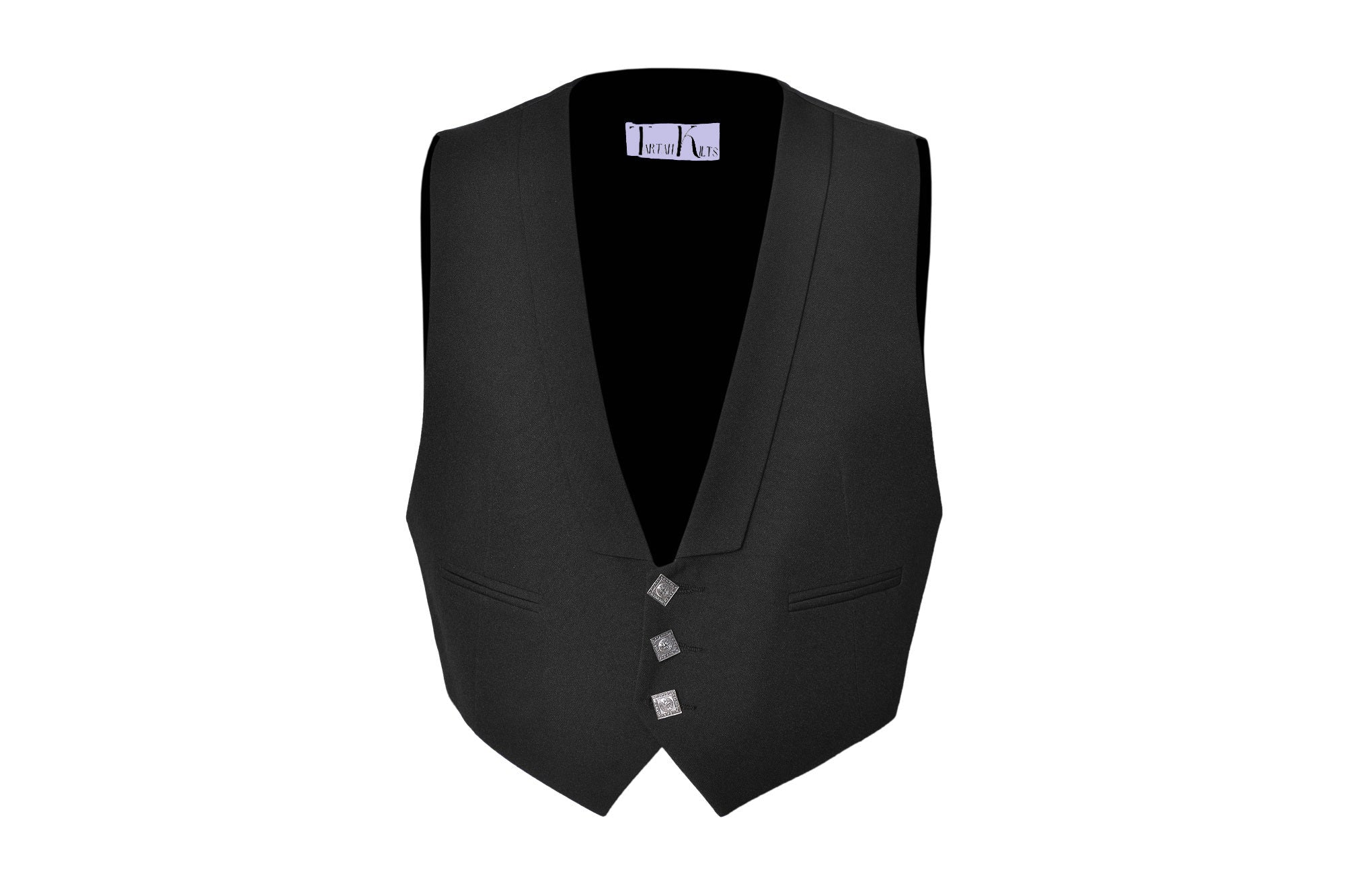 Prince Charlie Black Kilt Waistcoat/Vest - Scottish Elegance for All Your Formal Occasions