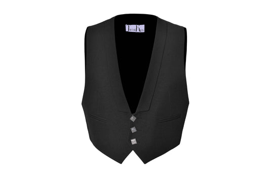 Prince Charlie Black Kilt Waistcoat/Vest - Scottish Elegance for All Your Formal Occasions