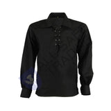Scottish Boys Ghillie Kilt Shirt Black Jacobite Jacobean Shirt