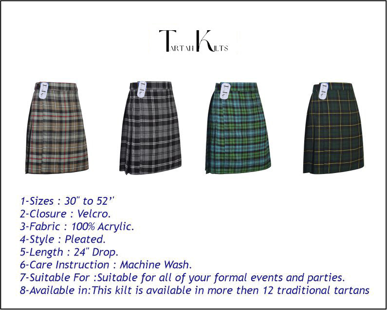 Mens Kilt for Sports, Our Golf Kilt Perfect for Traditional Scottish Clothing, Mackenzie Weathered Tartan Kilt