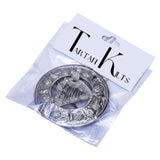 New Irish Harp Kilt Fly Plaid Brooch With Scrolling Thistle Border