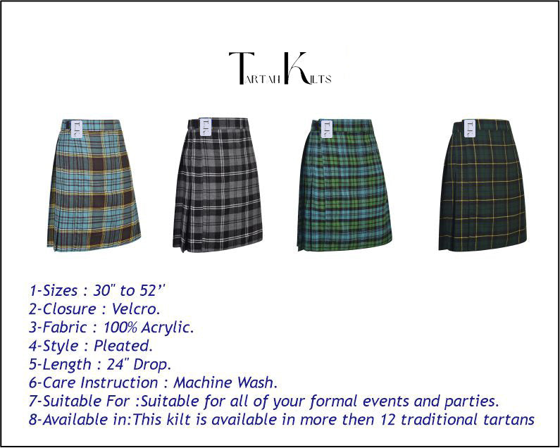 Mens Kilt for Sports, Our Golf Kilt Perfect for Traditional Scottish Clothing, Campbell Ancient Tartan Kilt
