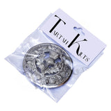 Scottish Thistle Kilt Fly Plaid Brooch With Scrolling Thistle Border