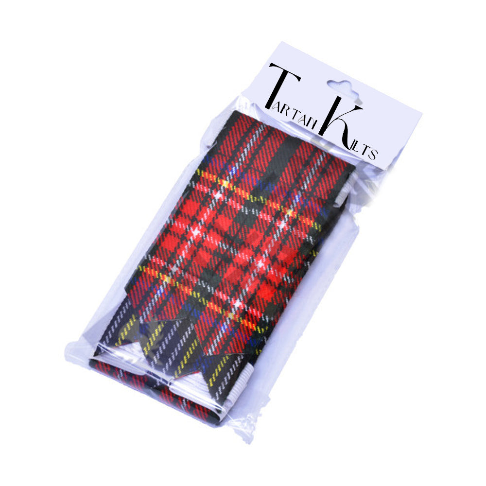 New Scottish Black Stewart Tartan Kilt Flashes (Pair)