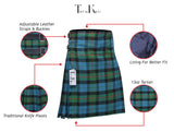 Men's 8 Yard Kilt for Men, Men's Deluxe Kilt, Scottish Tartan Kilt, Highland Wedding Kilt, Gunn Ancient Kilt