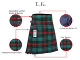 Men's 8 Yard Kilt for Men, Men's Deluxe Kilt, Scottish Tartan Kilt, Highland Wedding Kilt, Ross Hunting Kilt