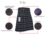 Men's 8 Yard Kilt for Men, Men's Deluxe Kilt, Scottish Tartan Kilt, Highland Wedding Kilt, Granite Kilt