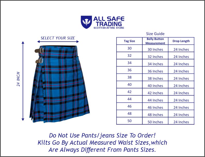 Men's 5 Yard Scottish Tartan Kilt, Highland Wedding Kilt, Elliot Modern Tartan Kilt