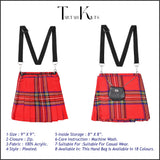 Traditional Scottish Women Tartan Bag Pleated Crossbody Purse - Adjustable Straps, Zip Closure Royal Stewart Tartan