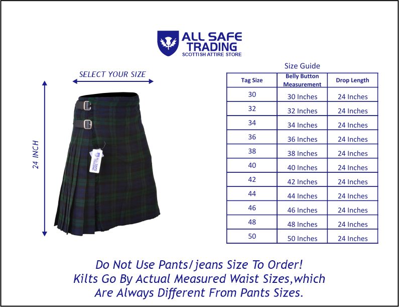 Men's 8 Yard Kilt for Men, Men's Deluxe Kilt, Scottish Tartan Kilt, Highland Wedding Kilt, Plain Black Kilt