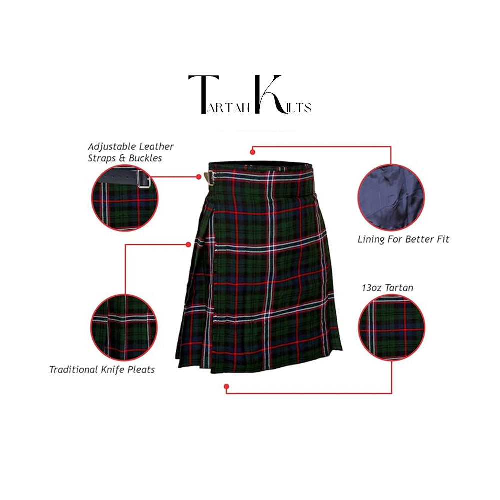 Authentic Scottish Men's Tartan Kilts - Highland Light Weight Value Kilt Embrace Your Heritage with Comfort Scottish National Tartan Kilt