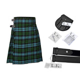 Men's Scottish 6 Piece Casual Kilt Outfit with Sporran, Campbell Ancient Tartan Kilt
