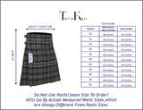 Men's 8 Yard Kilt for Men, Men's Deluxe Kilt, Scottish Tartan Kilt, Highland Wedding Kilt, Black Watch Weathered Kilt