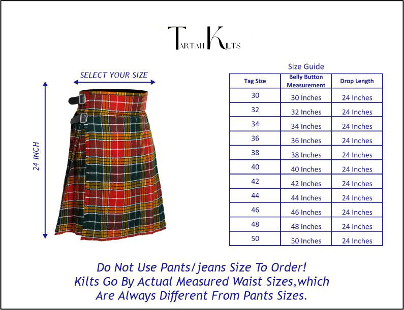 Buchanan Ancient Tartan Kilt size