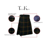 Authentic Scottish Men's Tartan Kilts - Highland Light Weight Value Kilt Embrace Your Heritage with Comfort Gunn Tartan Kilt