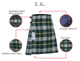 Men's 8 Yard Kilt for Men, Men's Deluxe Kilt, Scottish Tartan Kilt, Highland Wedding Kilt, St. Patrick Kilt