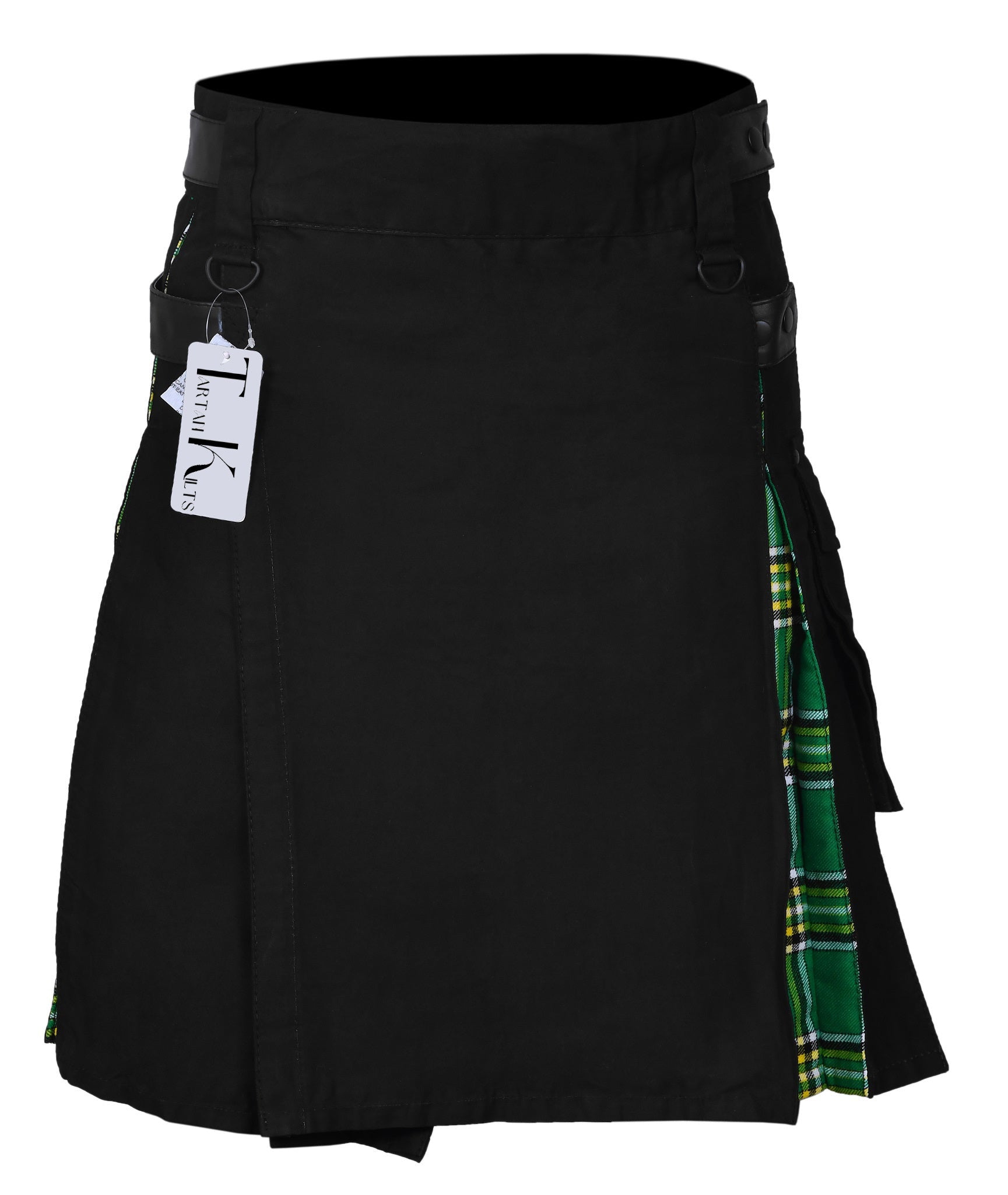 Men's Irish Heritage Tartan Hybrid Kilt with Cargo Pockets, Utility Kilt