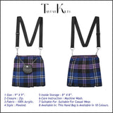 Traditional Scottish Women Tartan Bag Pleated Crossbody Purse - Adjustable Straps, Zip Closure Scottish Heritage Tartan