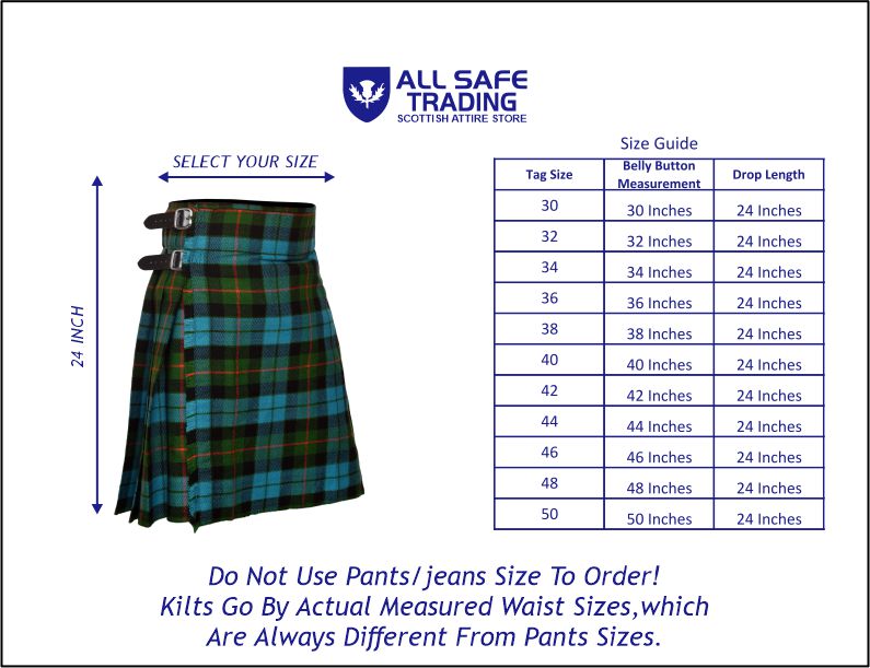 Men's 5 Yard Scottish Tartan Kilt, Highland Wedding Kilt, Gunn Ancient Tartan Kilt