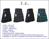 Men's 8 Yard Kilt for Men, Men's Deluxe Kilt, Scottish Tartan Kilt, Highland Wedding Kilt, Macdonald Kilt