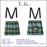 Traditional Scottish Women Tartan Bag Pleated Crossbody Purse - Adjustable Straps, Zip Closure Gunn Ancient Tartan