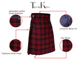 Authentic Scottish Men's Tartan Kilts - Highland Light Weight Value Kilt Embrace Your Heritage with Comfort Macdonald Tartan Kilt