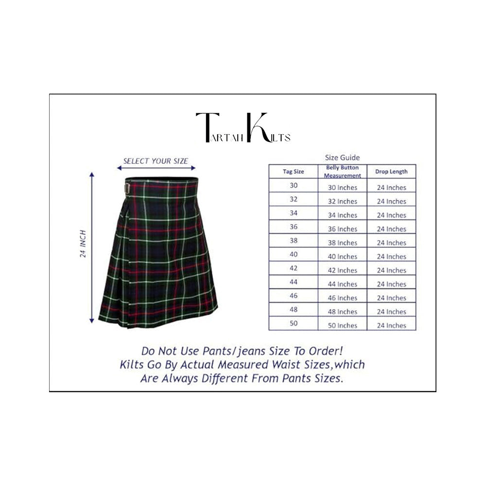 Authentic Scottish Men's Tartan Kilts - Highland Light Weight Value Kilt Embrace Your Heritage with Comfort Mackenzie Tartan Kilt