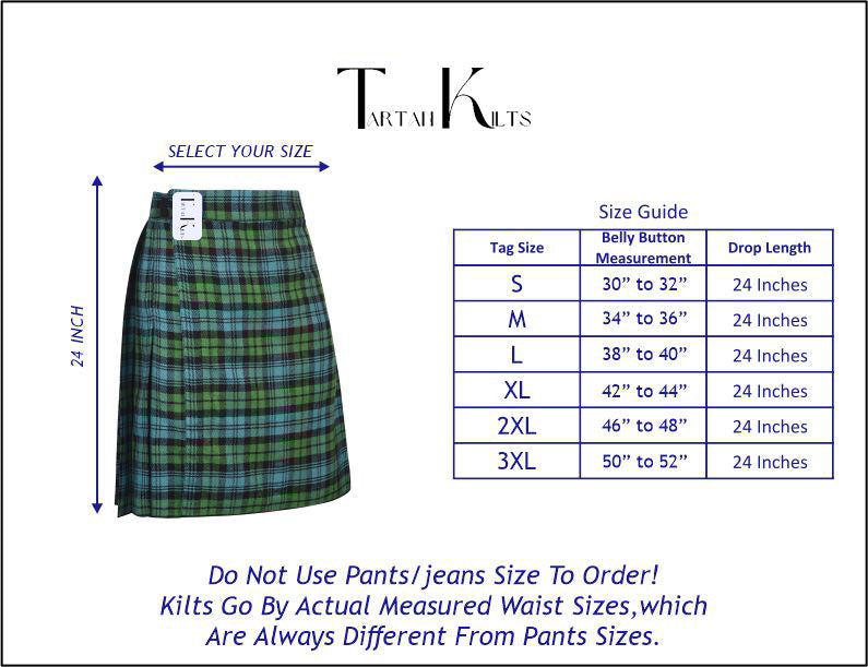 Mens Kilt for Sports, Our Golf Kilt Perfect for Traditional Scottish Clothing, Campbell Ancient Tartan Kilt