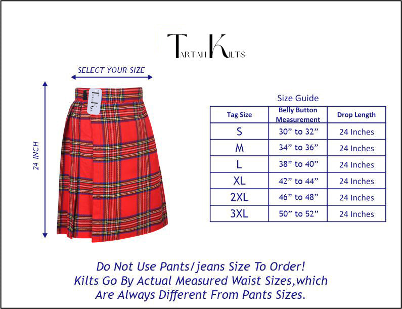 Mens Kilt for Sports, Our Golf Kilt Perfect for Traditional Scottish Clothing, Royal Stewart Tartan Kilt