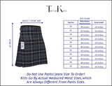 Men's 8 Yard Kilt for Men, Men's Deluxe Kilt, Scottish Tartan Kilt, Highland Wedding Kilt, Granite Kilt