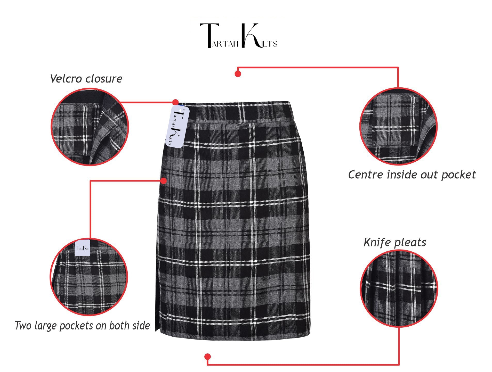 Mens Kilt for Sports, Our Golf Kilt Perfect for Traditional Scottish Clothing, Granite Tartan Kilt