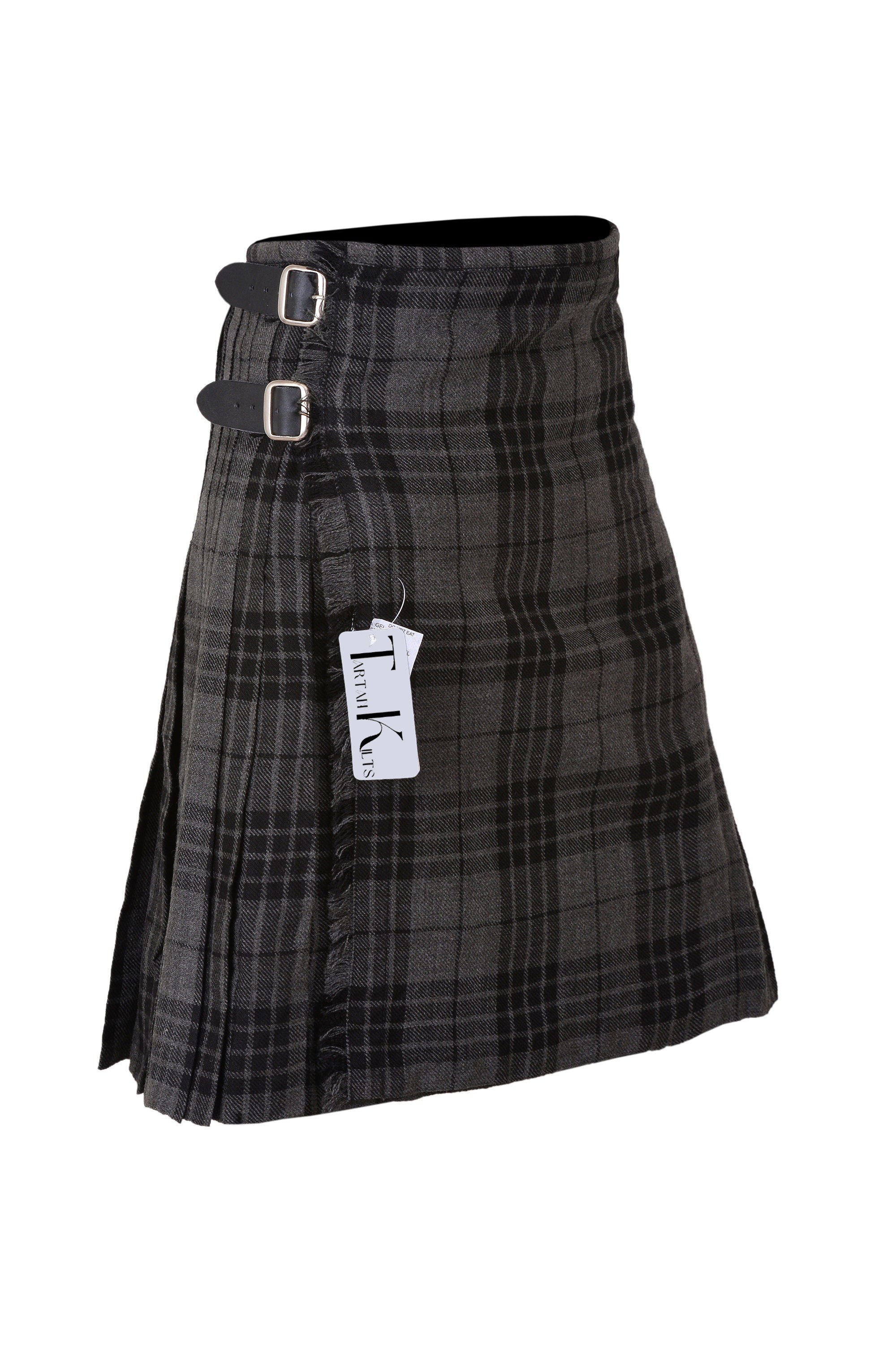 Men's 8 Yard Kilt for Men, Men's Deluxe Kilt, Scottish Tartan Kilt, Highland Wedding Kilt, Grey Watch Kilt