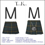 Traditional Scottish Women Tartan Bag Pleated Crossbody Purse - Adjustable Straps, Zip Closure Wallace Hunting Tartan