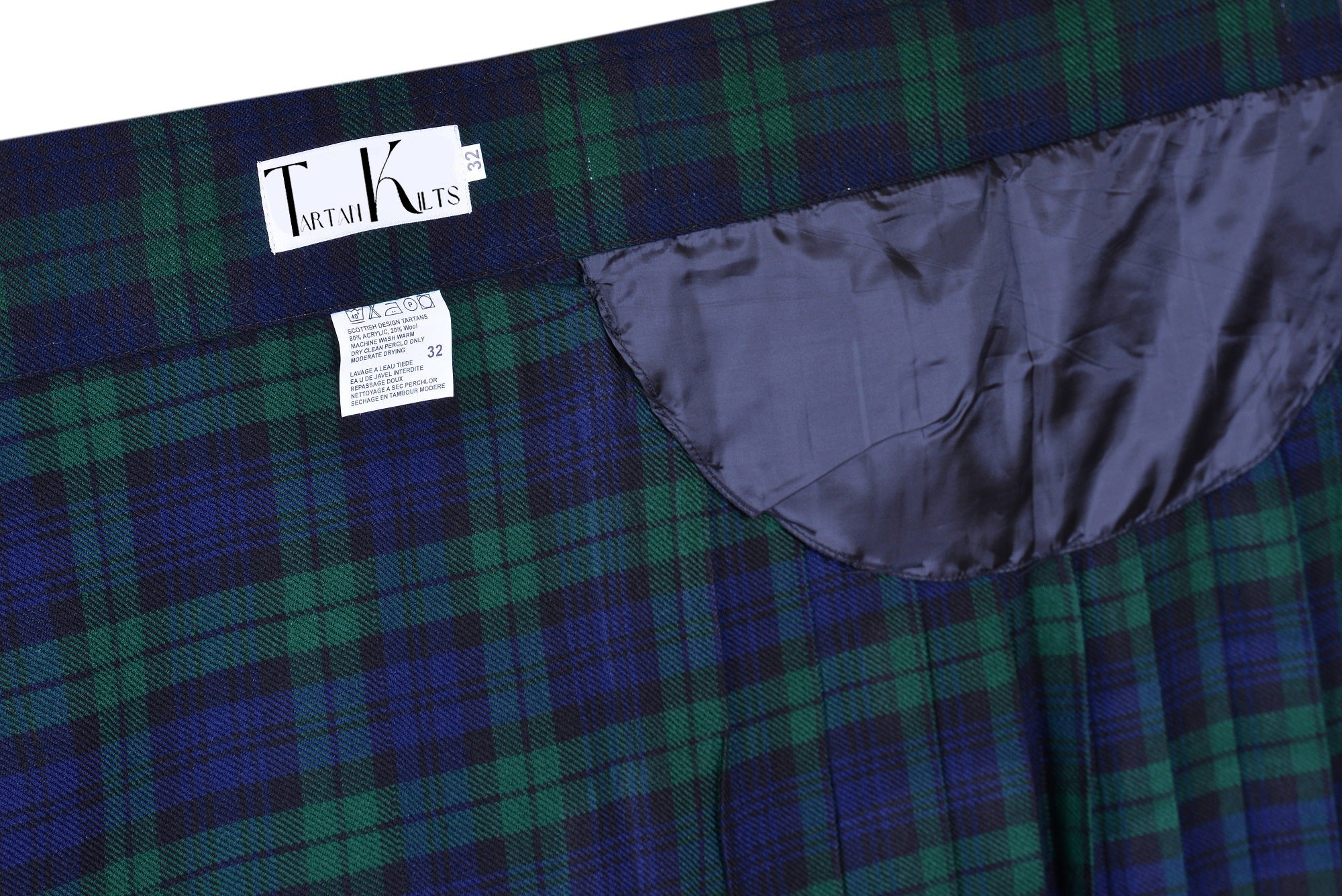 Men's 5 Yard Scottish Tartan Kilt, Highland Wedding Kilt, Black Watch Tartan Kilt