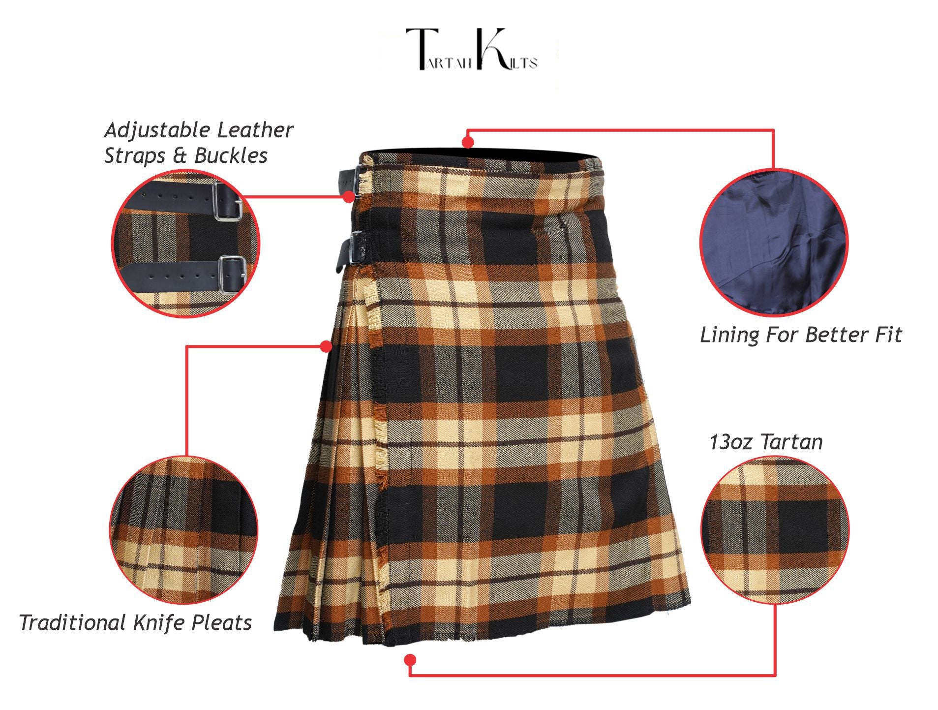 Men's 8 Yard Kilt for Men, Men's Deluxe Kilt, Scottish Tartan Kilt, Highland Wedding Kilt, Rose Ancient Kilt