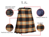 Men's 8 Yard Kilt for Men, Men's Deluxe Kilt, Scottish Tartan Kilt, Highland Wedding Kilt, Rose Ancient Kilt