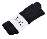 Scottish Square Kilt Hose for Men, Ribbed Socks for USA Shoe Sizes - Black