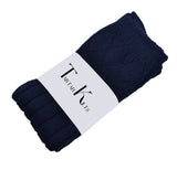 Scottish Square Kilt Hose for Men, Ribbed Socks for USA Shoe Sizes - Navy Blue