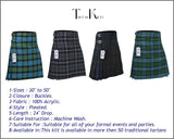 Men's 8 Yard Kilt for Men, Men's Deluxe Kilt, Scottish Tartan Kilt, Highland Wedding Kilt, Gunn Ancient Kilt
