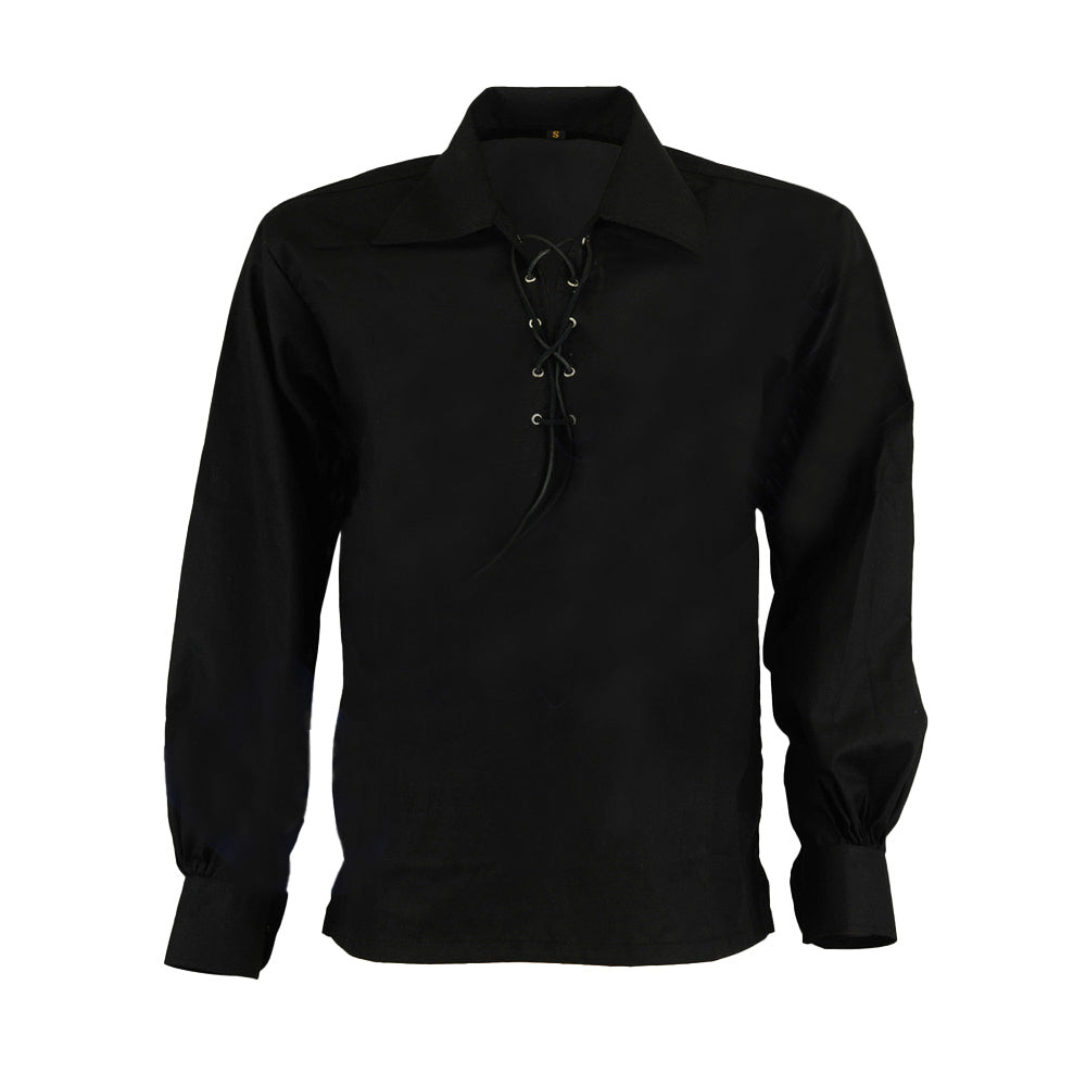 Scottish Black Ghillie Jacobite Jacobean Shirt