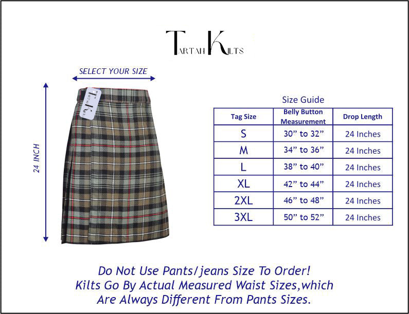 Mens Kilt for Sports, Our Golf Kilt Perfect for Traditional Scottish Clothing, Mackenzie Weathered Tartan Kilt