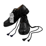 Scottish Black Leather Ghillie Brogues Kilt Shoes UK Sizes 7-12