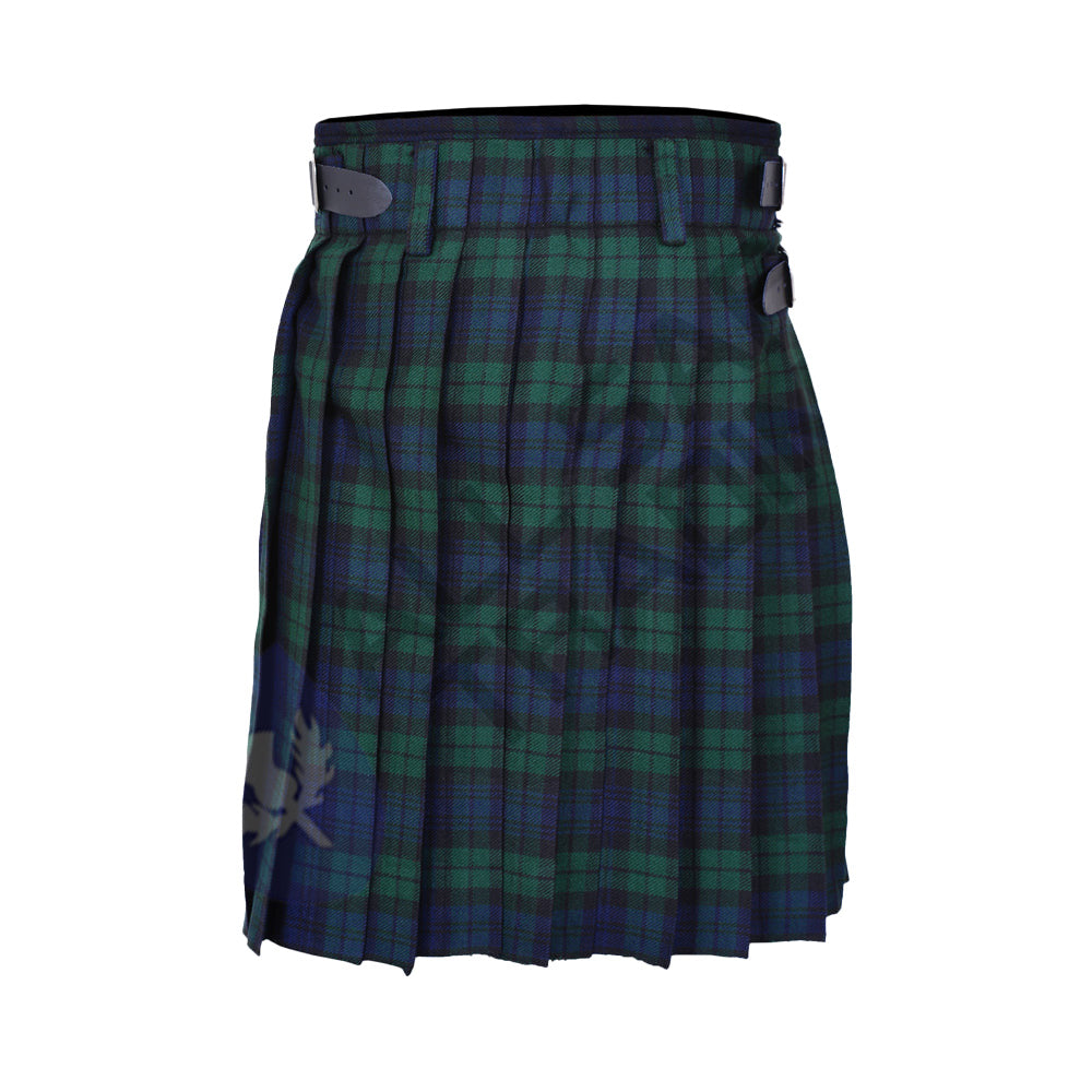 Men's Scottish 6 Piece Casual Kilt Outfit with Sporran, Black Watch Tartan Kilt
